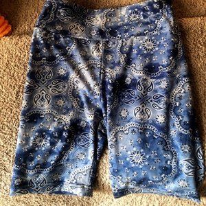Bandana Blue Biker Shorts